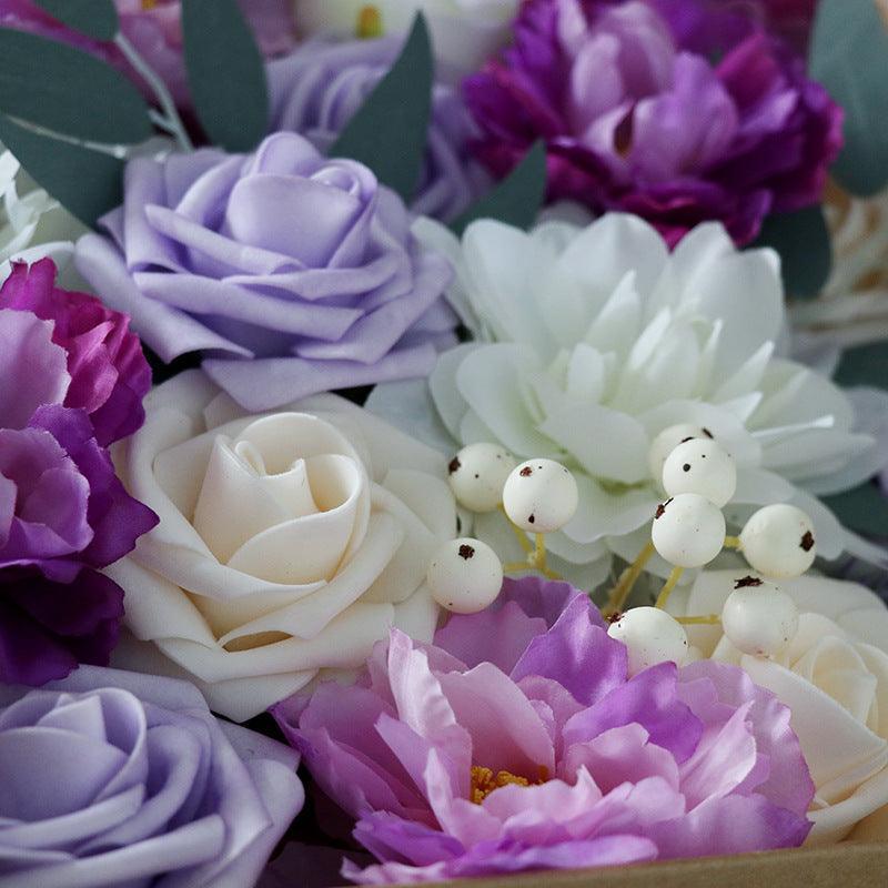 Simulation Flower Flower Box Valentine's Day Christmas Birthday Gift Box Wedding Bride Bridesmaid - Uflower