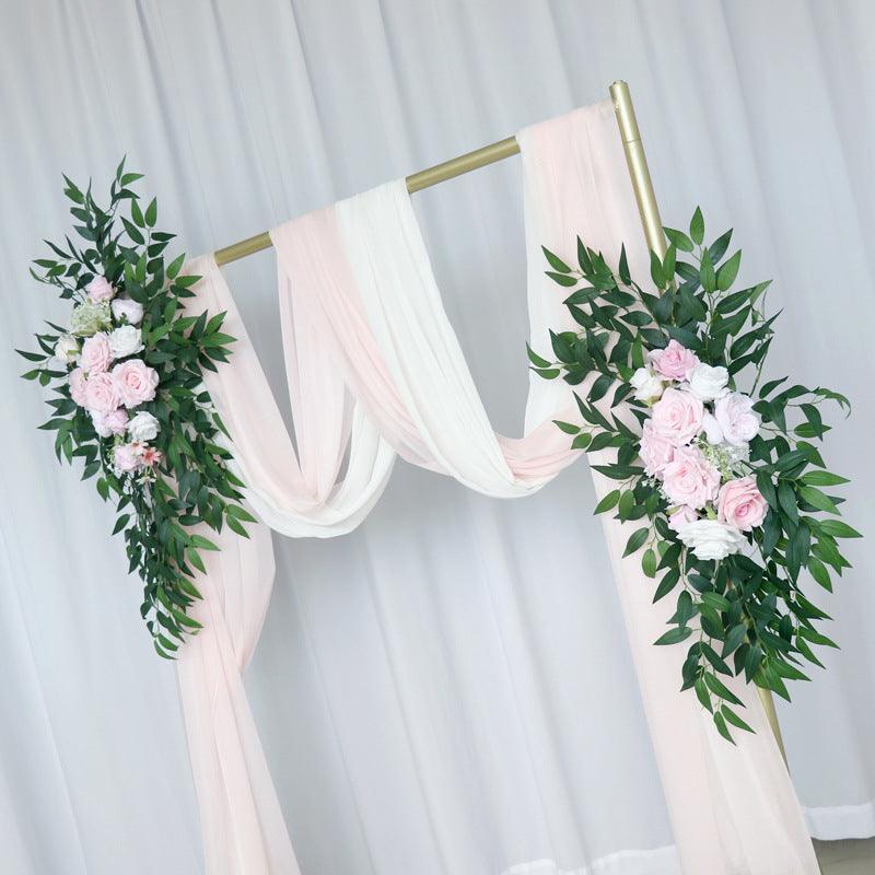Pink Green Wedding Arch Corner Flower Decor - Uflower