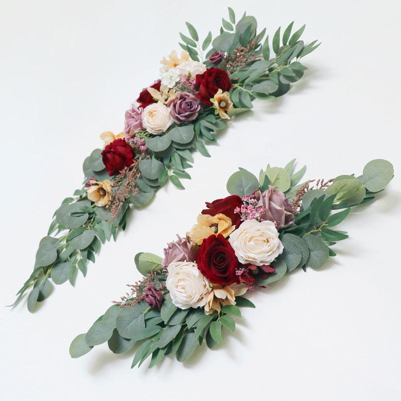 Light Champagne Wedding Arch Hanging Corner Floral Decor - Uflower