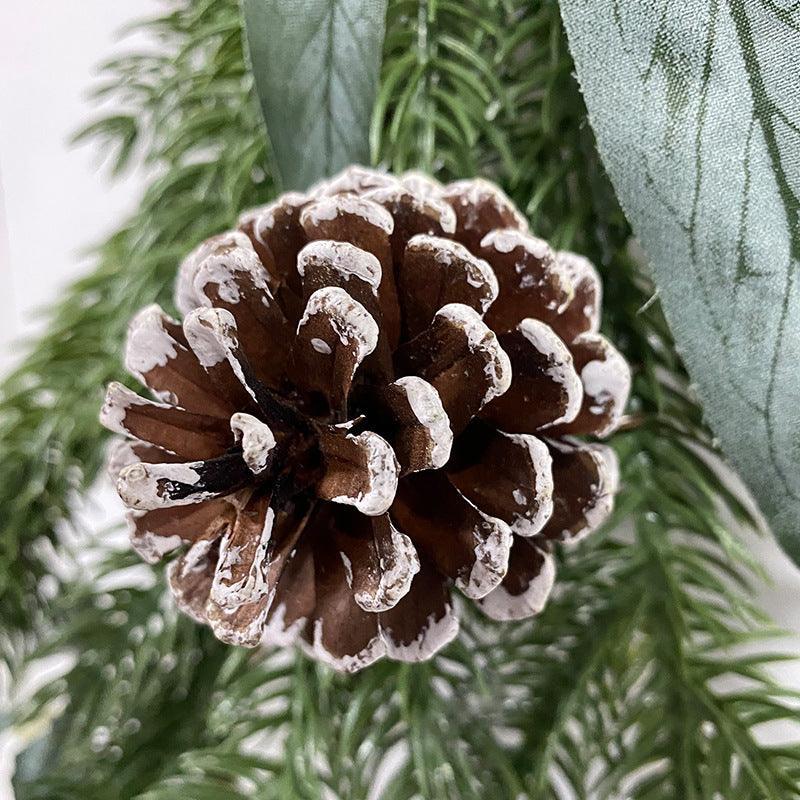 Simulation pine needles rattan Christmas atmosphere decoration pine cone cotton red fruit indoor wall decorations - Uflower