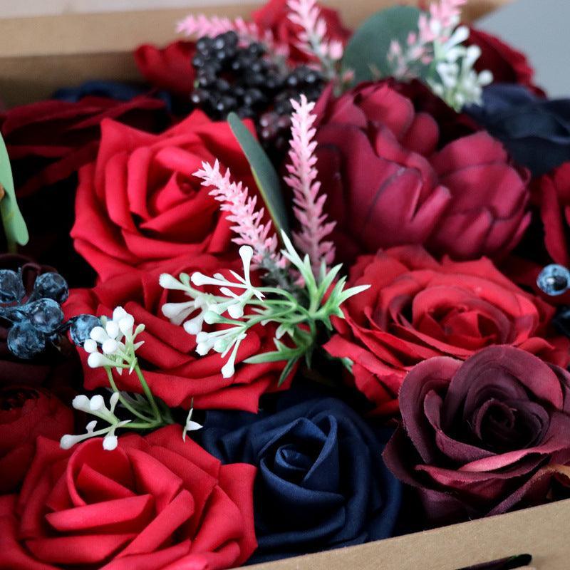 European simulation boxed flowers wedding companion gift home decoration bouquet Valentine's Day birthday gift box - Uflower