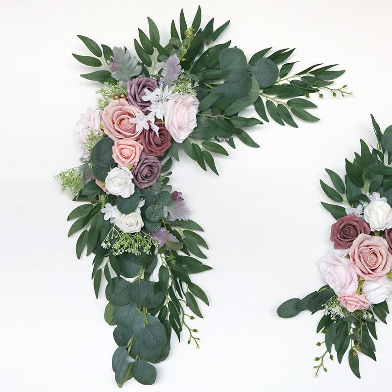 Dusty Rose Wedding Arch Hanging Corner Floral Decor - Uflower