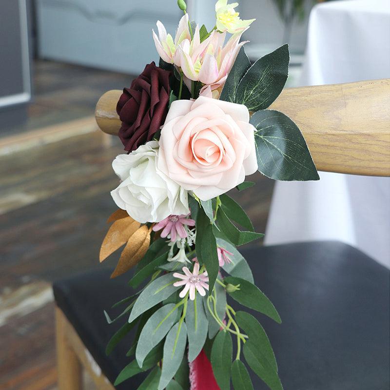 Simulated Huasen series wedding welcome sign, chair back flower decoration - Uflower