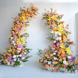 Uflower Orange Horn Arch Floral Arrangement Wedding Backdrop Props SET80139