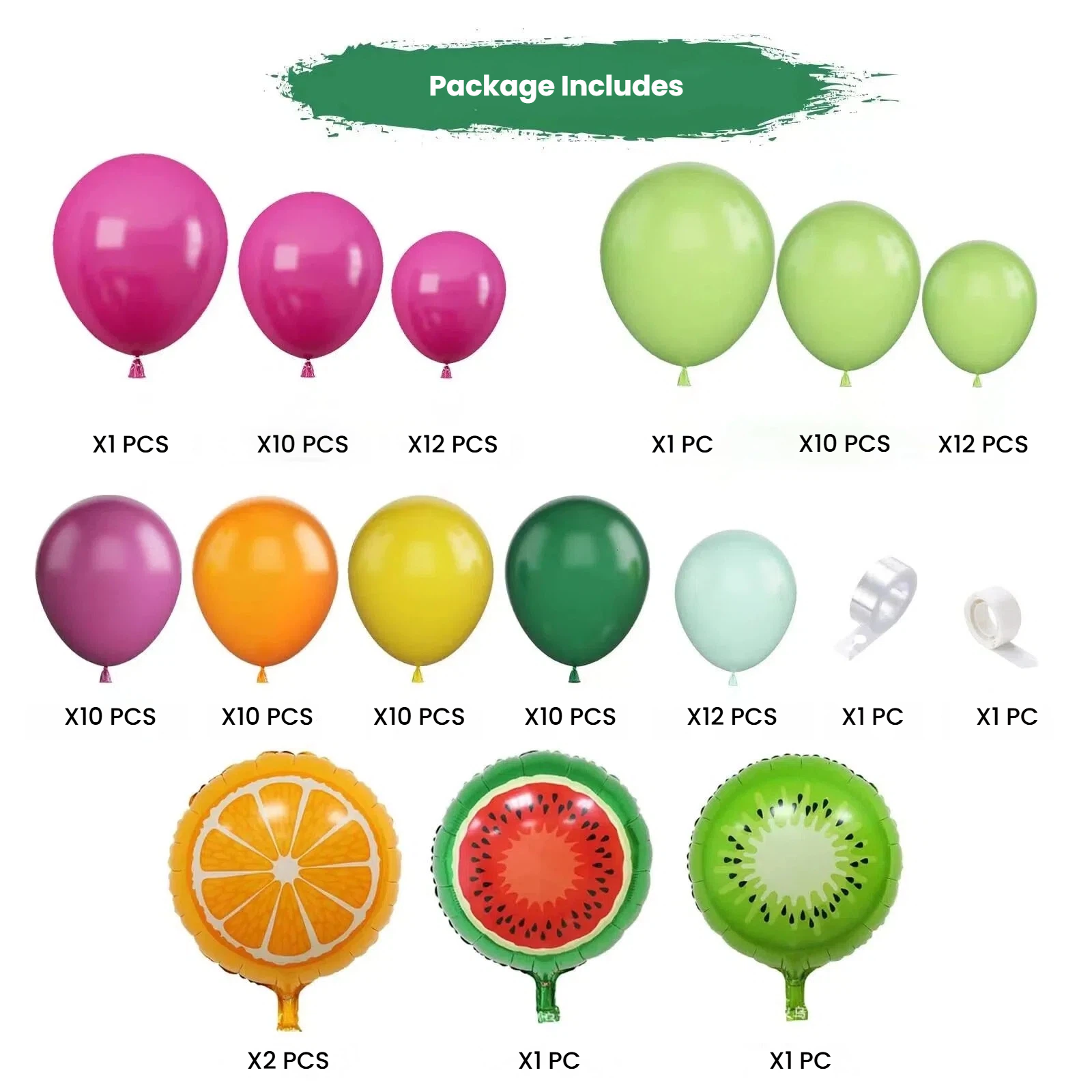 Uflower Hawaiian Themed Party Balloons Set DD03195
