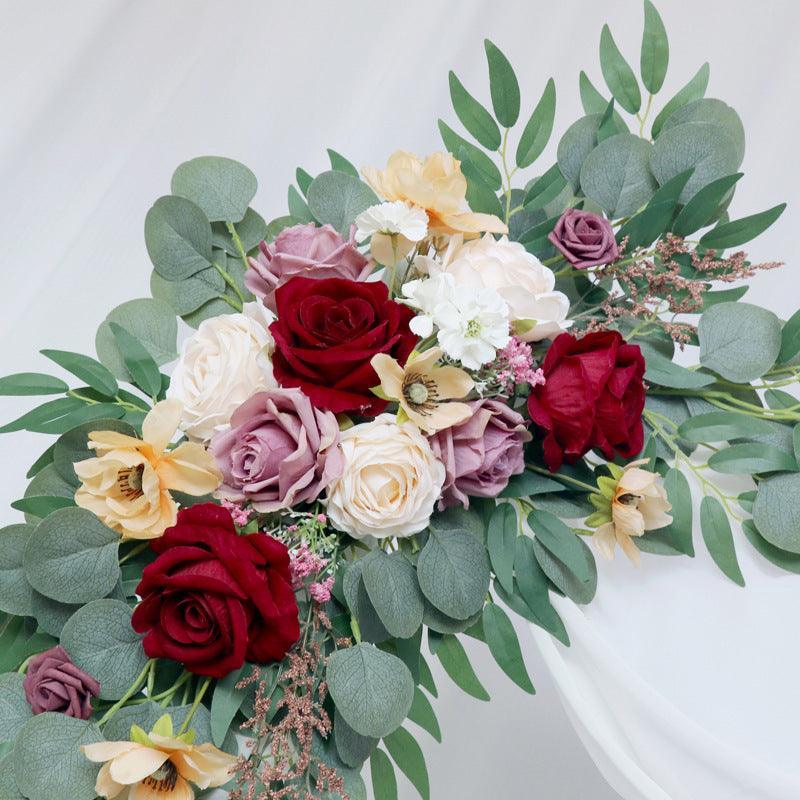 Light Champagne Wedding Arch Hanging Corner Floral Decor - Uflower