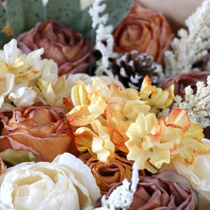 Simulation Flowers Boxed Flowers Diy Wedding Bridal Bouquet Birthday Holiday Gift Boxes - Uflower