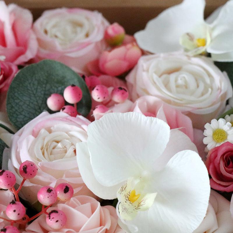 Simulation Boxed Flowers European Wedding Bridal Bouquet Diy Birthday Valentine's Day Gift Flower Box - Uflower