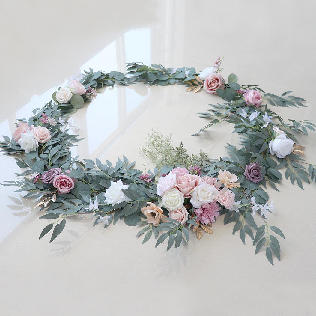 Simulated Rose Stripe Bean Paste Powder Hollow Grass Table Flower Rose Vine Wedding Decoration Background - Uflower