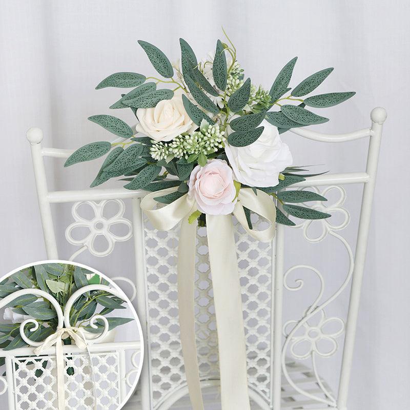 Simulated Huasen Series Outdoor Wedding Rose Willow Leaf Small Flower Bundle Chair Back Flower Decoration - Uflower