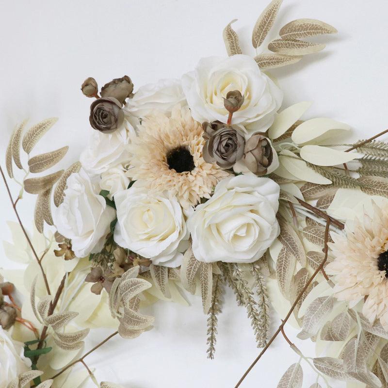 Simulated Rose Stripe Milk Tea Vine Table Flower Rose Vine Wedding Decoration Background - Uflower