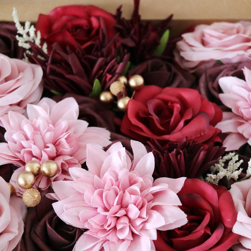 Simulation Flowers Boxed Flowers Mother's Day Birthday Gift Box Flowers Diy Home Hand Flower - Uflower