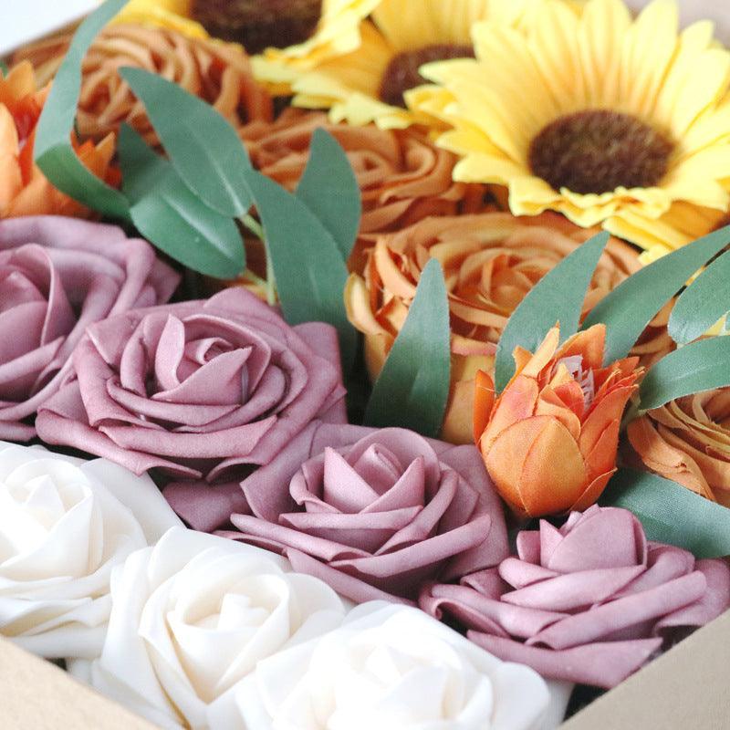 Simulation Flower Box Wedding Festivals Handmade Gift Box Flower Western Wedding Diy Bridal Clutch - Uflower