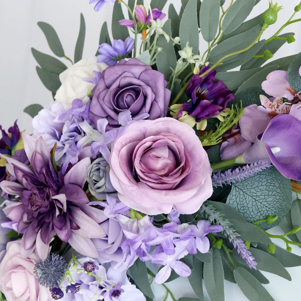 Wedding Arch Flower Simulation Lilac Purple Rose Welcome Sign Wedding Party - Uflower