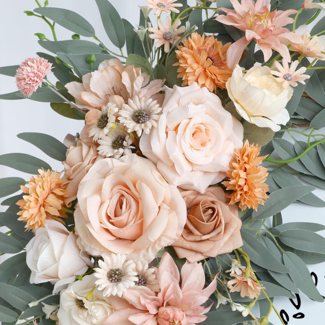 Simulated Champagne Flower Art Wedding Welcome Sign Decorative Corner Flower Props - Uflower