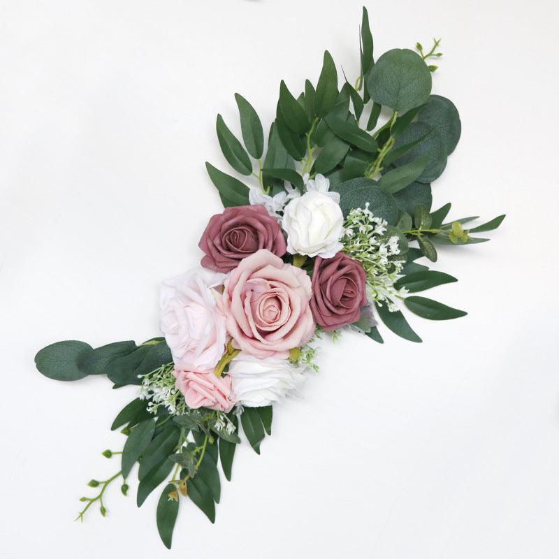 Dusty Rose Wedding Arch Hanging Corner Floral Decor - Uflower