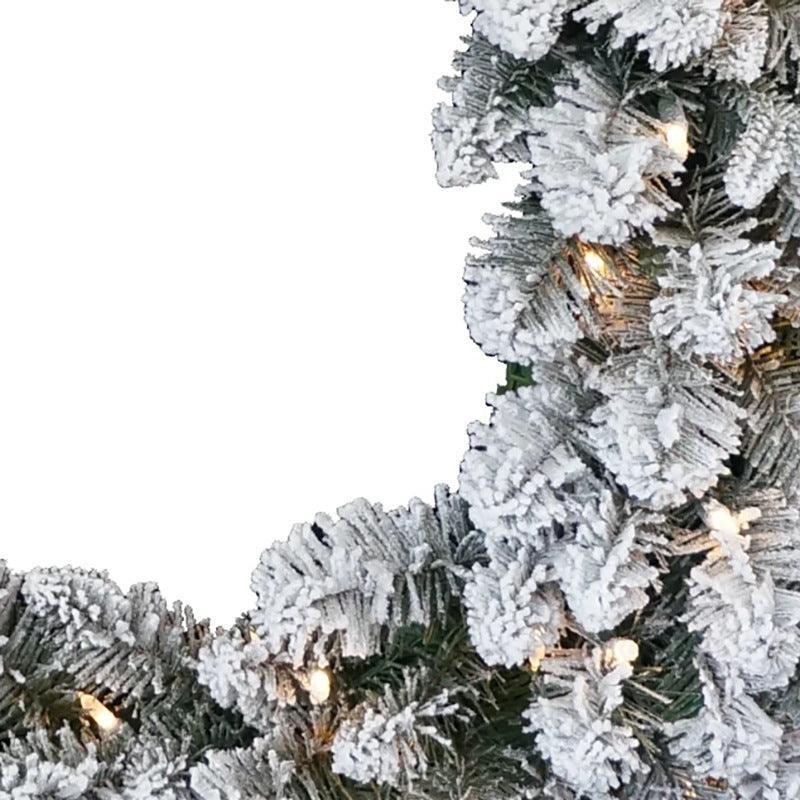 45cm PVC&PE Mixed Flocking Wreath 150 Heads Christmas Decoration Mall Hotel Shop Decoration - Uflower