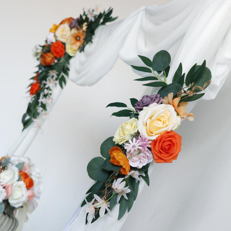 Vintage Rose Wedding Arch Decor Hanging Corner Floral Decor - Uflower