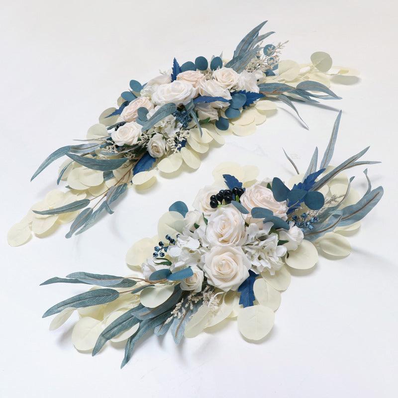 Champagne Eucalyptus Leaf Wedding Arch Hanging Corner Floral Decor - Uflower