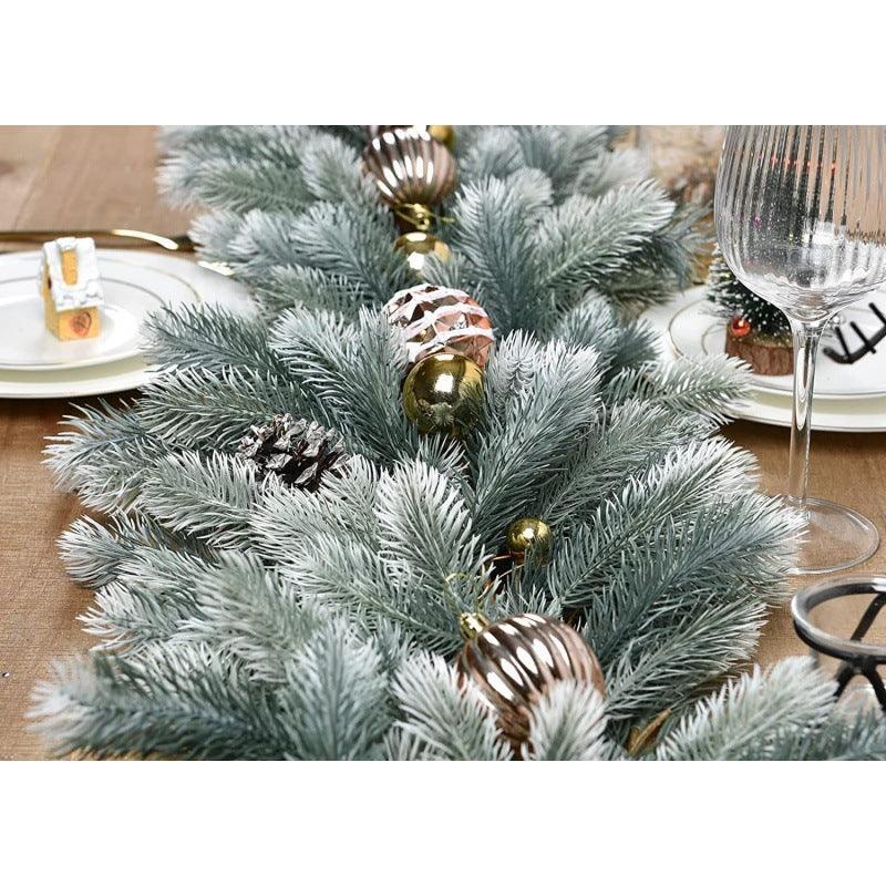 Christmas PE leaves encrypted Christmas rattan Simulation Christmas tree rattan leaves pine needles DIY Christmas decorations - Uflower