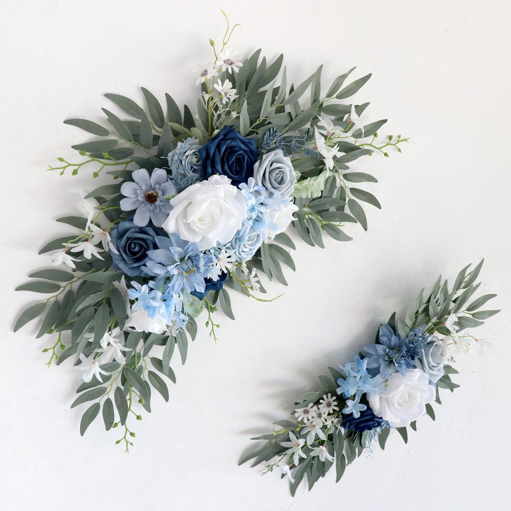 Wedding Arch Flower Simulation Haze Blue Rose Welcome Sign Wedding Party - Uflower