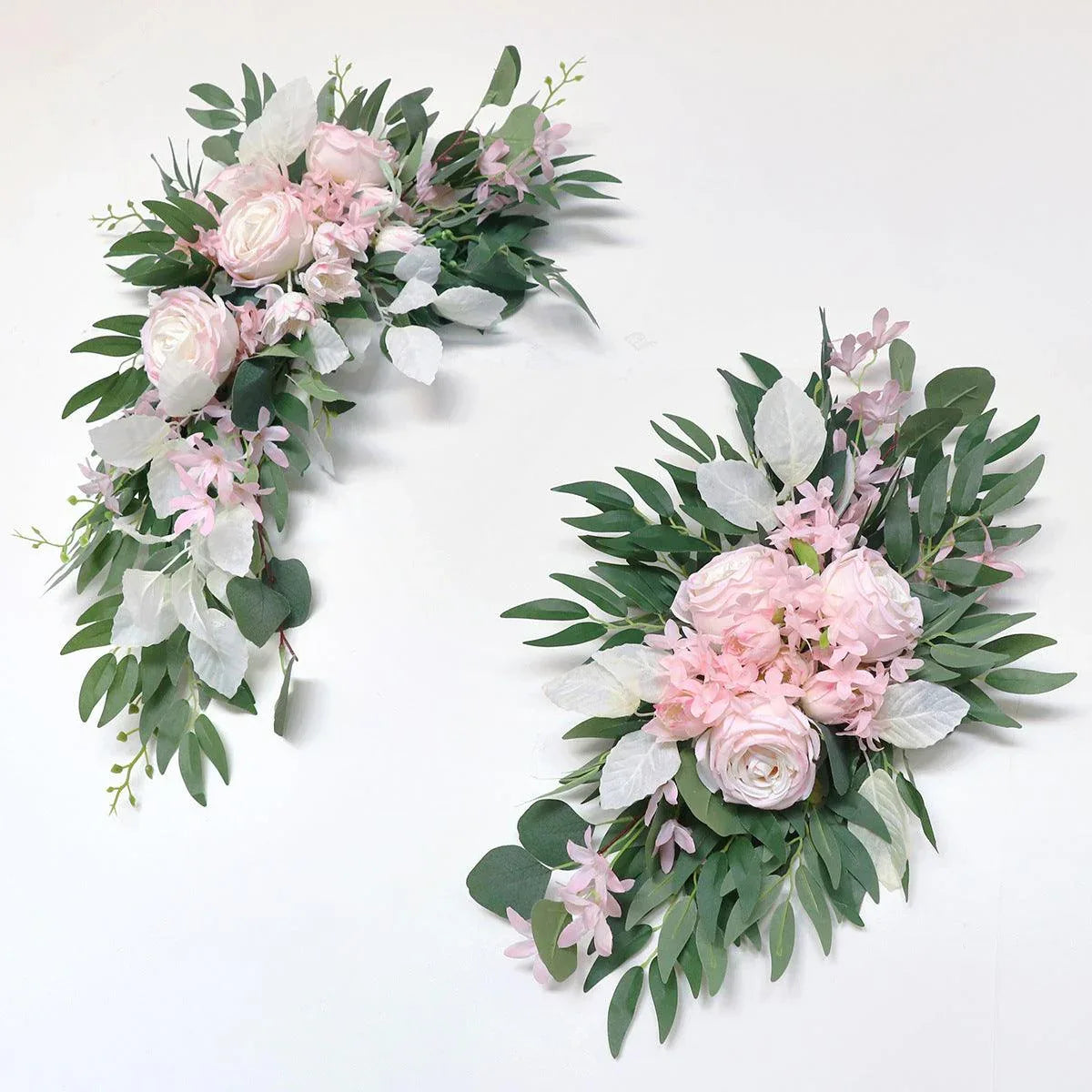 Pink White Color Greenery Wedding Hanging Corner Floral Decor - Uflower