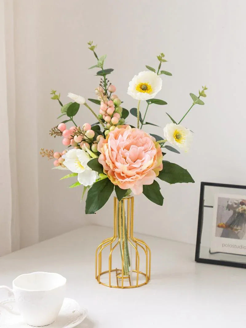 Premium Feeling Rose Bouquet High-end Simulation Floral Arrangement Dining Table Living Room - Uflower