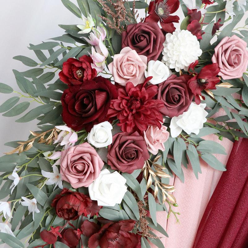 Claret Lotus Root pink Wedding Arch Hanging Corner Floral Decor - Uflower