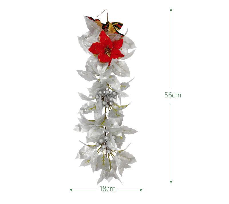 Simulation Christmas Door Decoration Hanging Artificial Indoor Home Wall Hanging Gold and Silver Decoration Christmas Hanging - Uflower