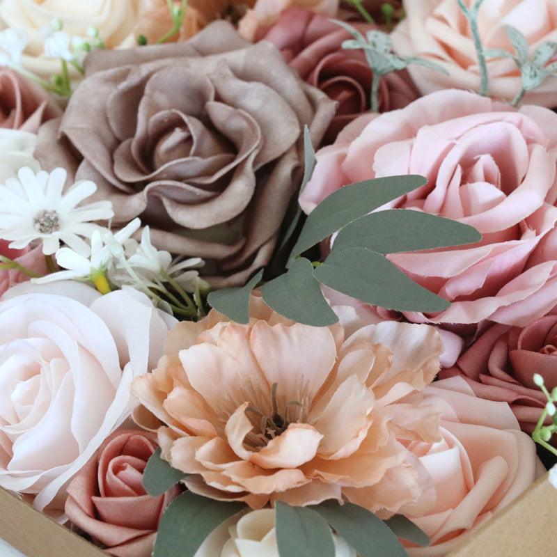 Simulation rose boxed flowers European wedding DIY bride hand bouquet wedding - Uflower