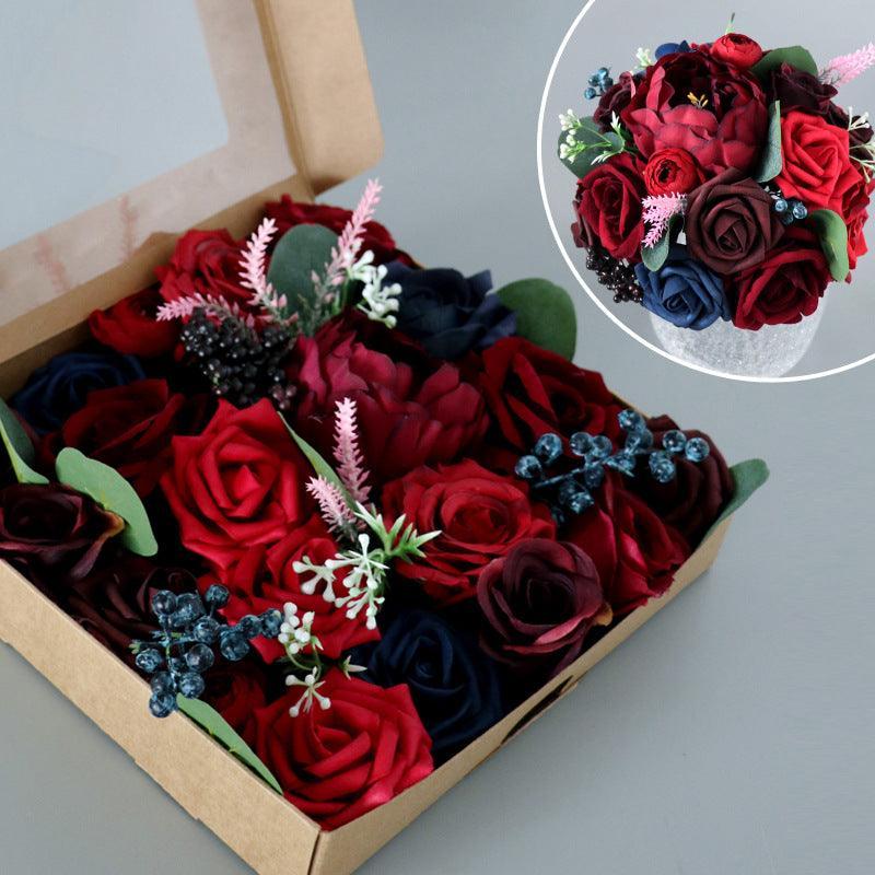 European simulation boxed flowers wedding companion gift home decoration bouquet Valentine's Day birthday gift box - Uflower