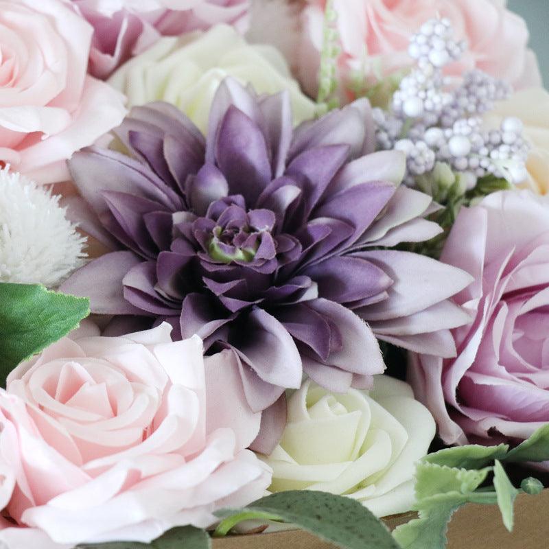 Simulation Boxed Flower Heads With Rods Diy Home Bouquet Holiday Wedding Banquet - Uflower