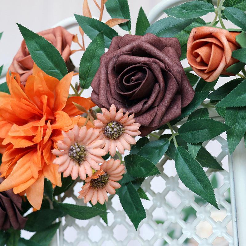 Simulated Huasen Series Outdoor Wedding Welcome Sign Corner Flower Chair Back Flower Decoration - Uflower