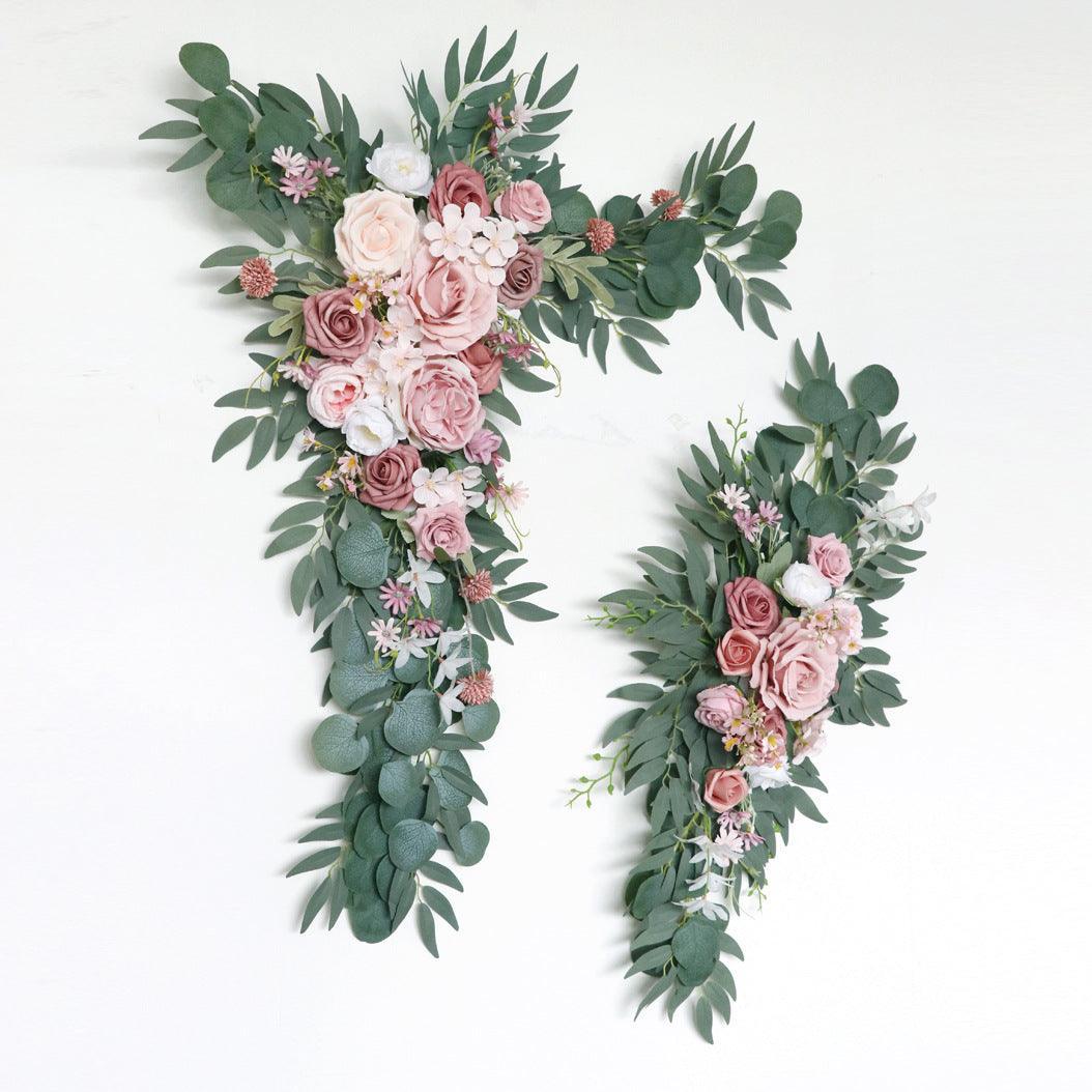 Simulated Arch Dousha Powder Decoration Wedding Scene Welcome Sign Corner Flower Arrangement - Uflower