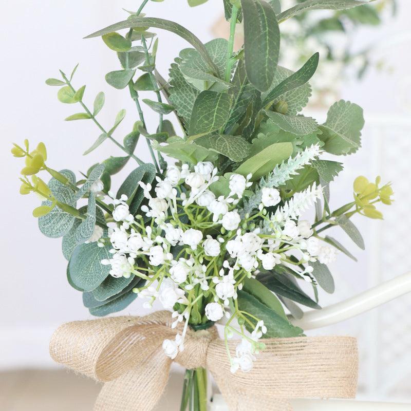 Simulated Flower Forest Series Full Sky Star Green Leaf Chair Back Flower Wedding Chair Back Flower Decoration - Uflower