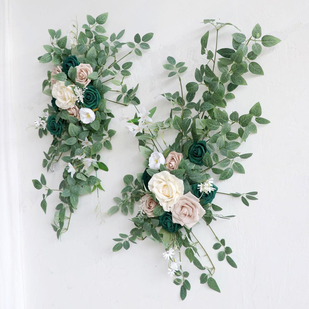 Dousha dark green table flower wedding decoration simulation flower banquet floral art - Uflower