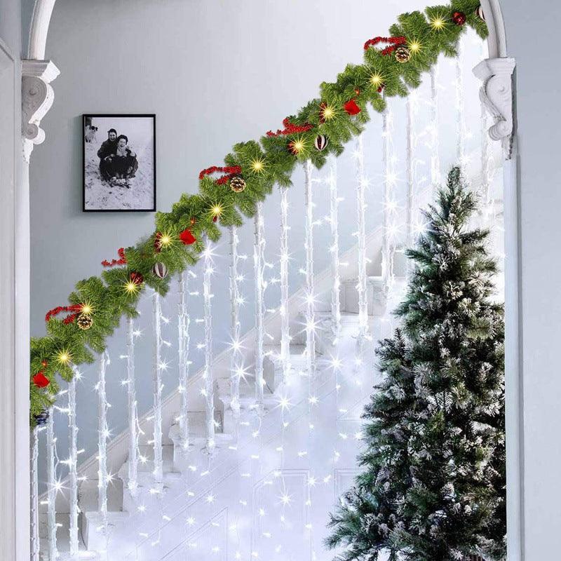 green pvc christmas decoration rattan door hanging decoration christmas encryption rattan - Uflower