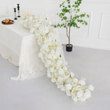 Uflower White Rose Table Runner Sofa Floral Wedding Backdrop Decor SET80136 - Uflower