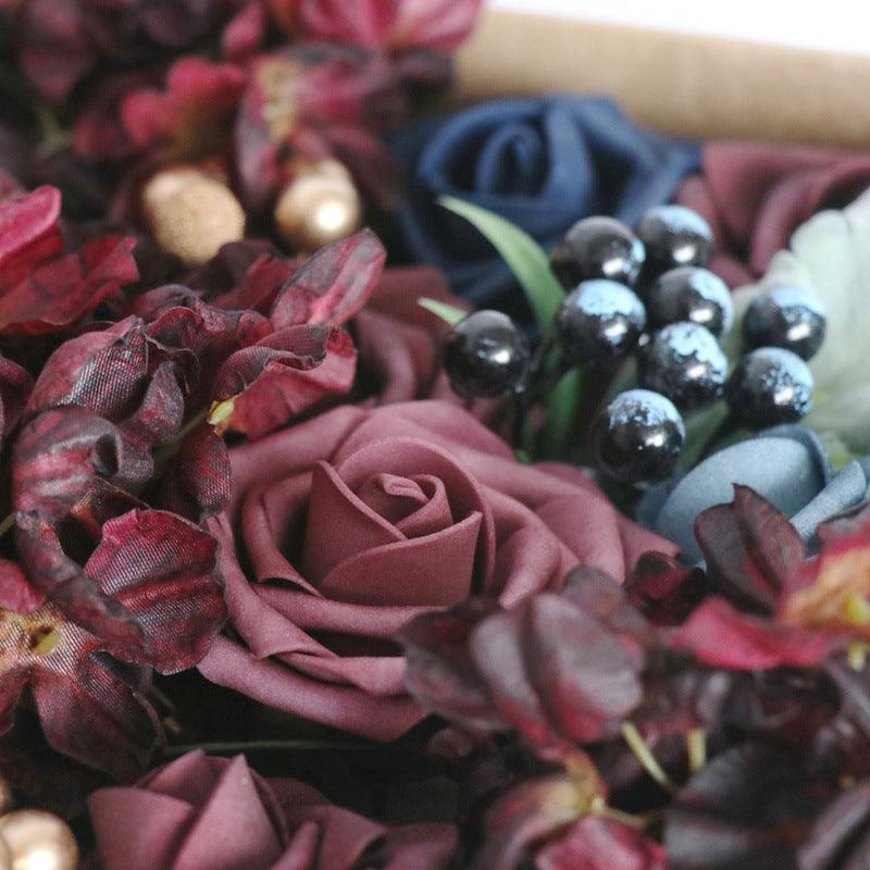 European vintage put simulation rose boxed flowers wedding birthday party gift flower box - Uflower