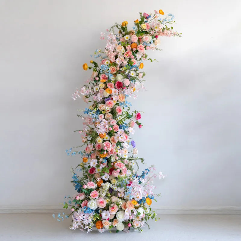 Uflower Mixcolor Floral Arrangement Wedding Horn Arch Props SET80078