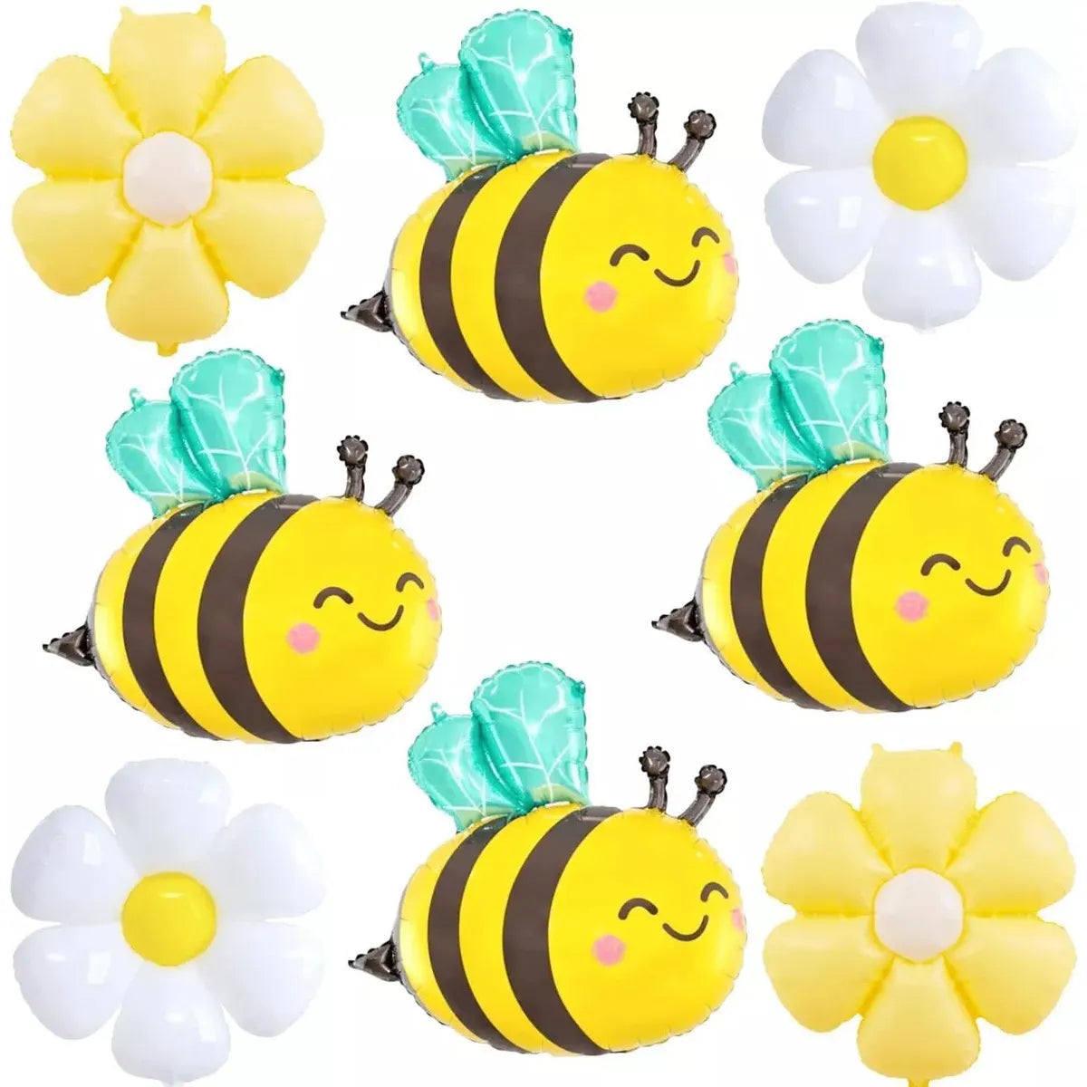 Uflower Bee & Daisy Balloon Set 6Pcs Birthday Party Decorations DD03194