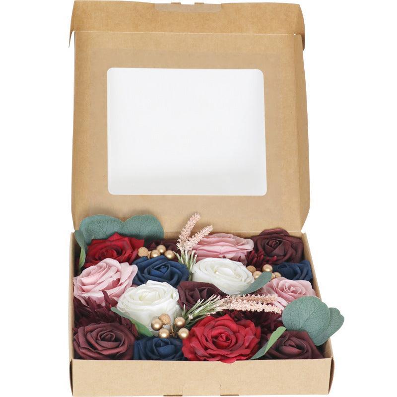 European Wedding Boxed Flowers Holiday Party Gifts Flower Boxes Simulation Flowers Diy Home Bouquet - Uflower