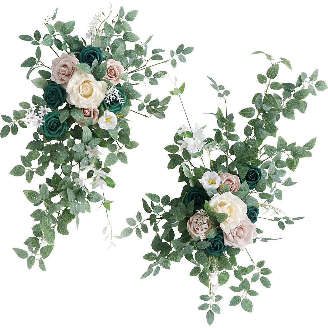 Dousha dark green table flower wedding decoration simulation flower banquet floral art - Uflower