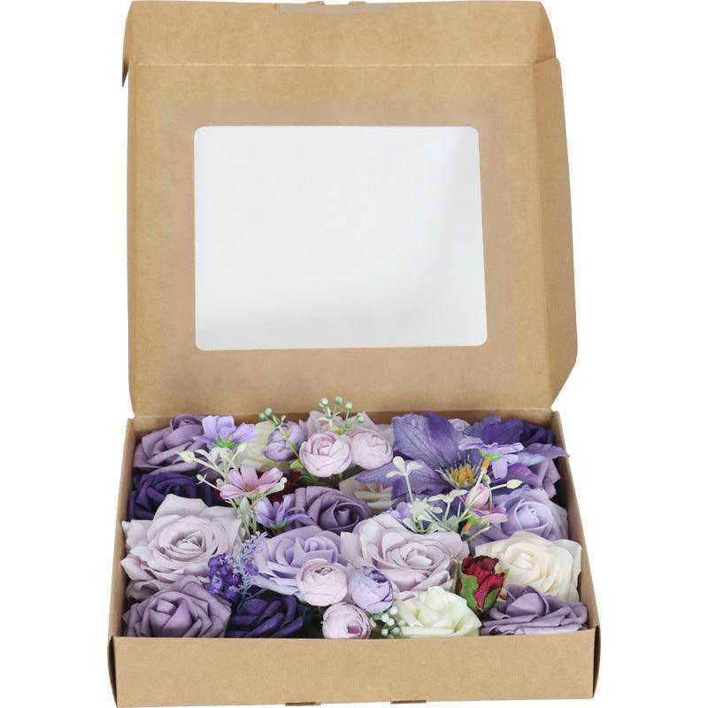 Simulation Flower Box Flower Wedding Birthday Party Accompaniment Gift Flower Box Handmade DIY - Uflower