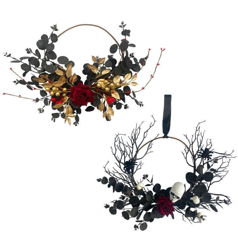 Halloween simulation Eucalyptus wreath interior decoration - Uflower