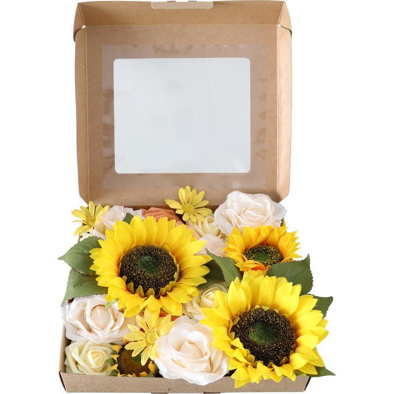 Simulation Sunflower Flower Box Spring Holiday Gift Boxed Flowers Mother's Day Birthday Diy - Uflower