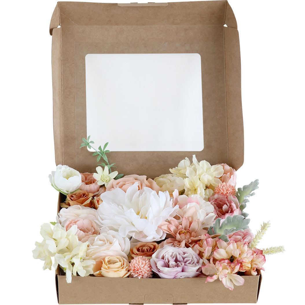 Simulation boxed flowers cross-border export wedding Diy bride hand bouquet holiday party gift flower box - Uflower