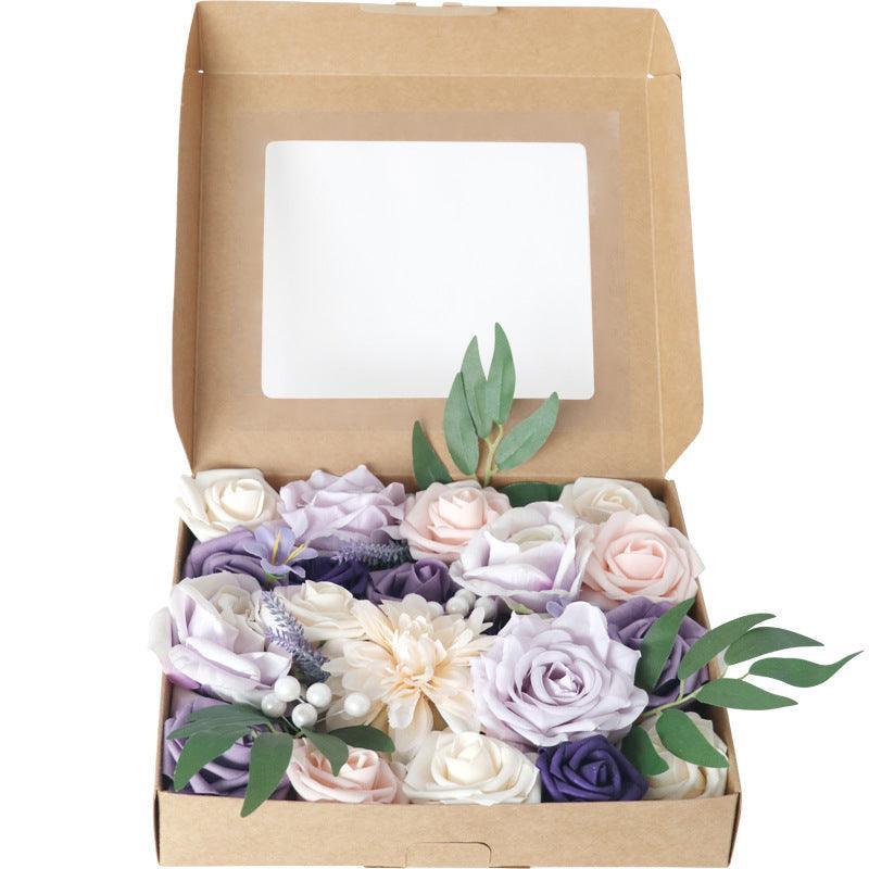 Simulation Flowers Boxed Flowers New Knot Birthday Wedding Accompaniment Gift Box Flowers Diy - Uflower