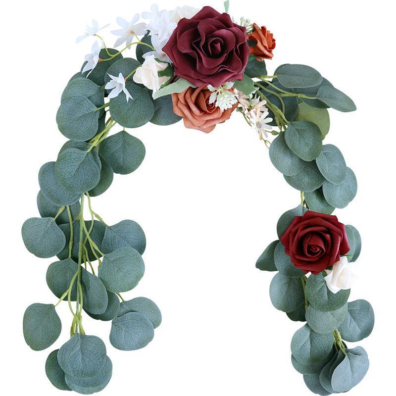 Simulated flower Eucalyptus rattan chair back flower wedding chair back flower decoration - Uflower