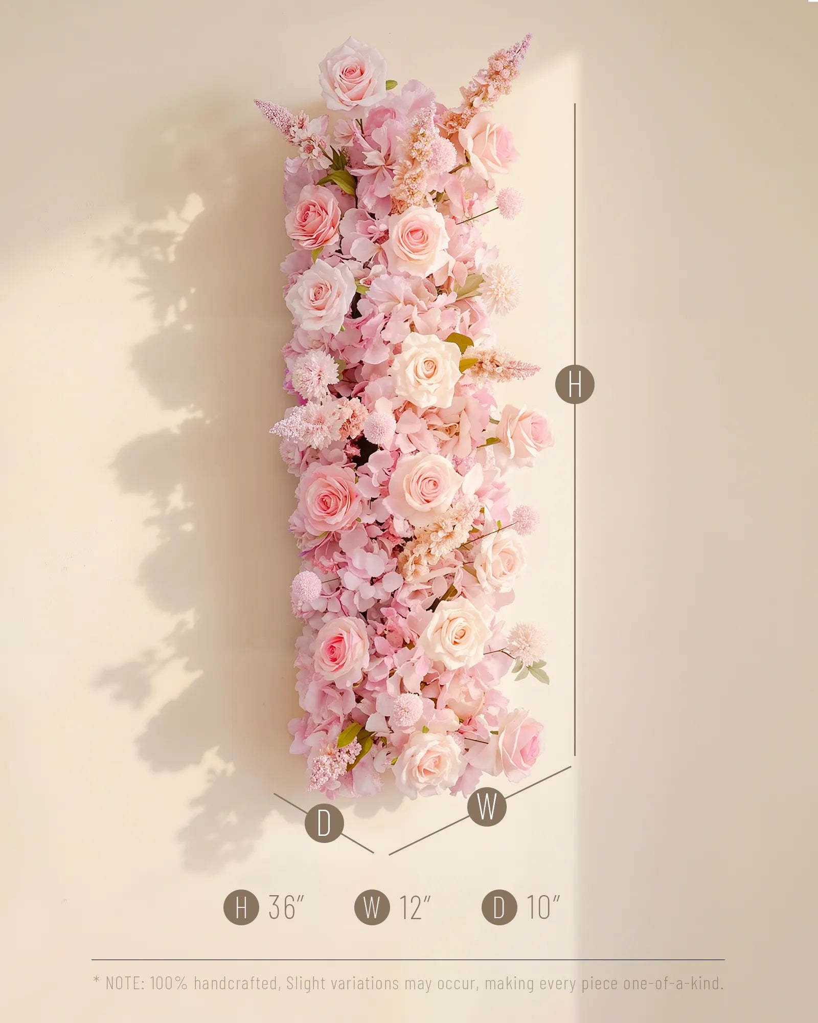 Uflower Mix Pink Rose Flower Row with Drapes MC89006-01
